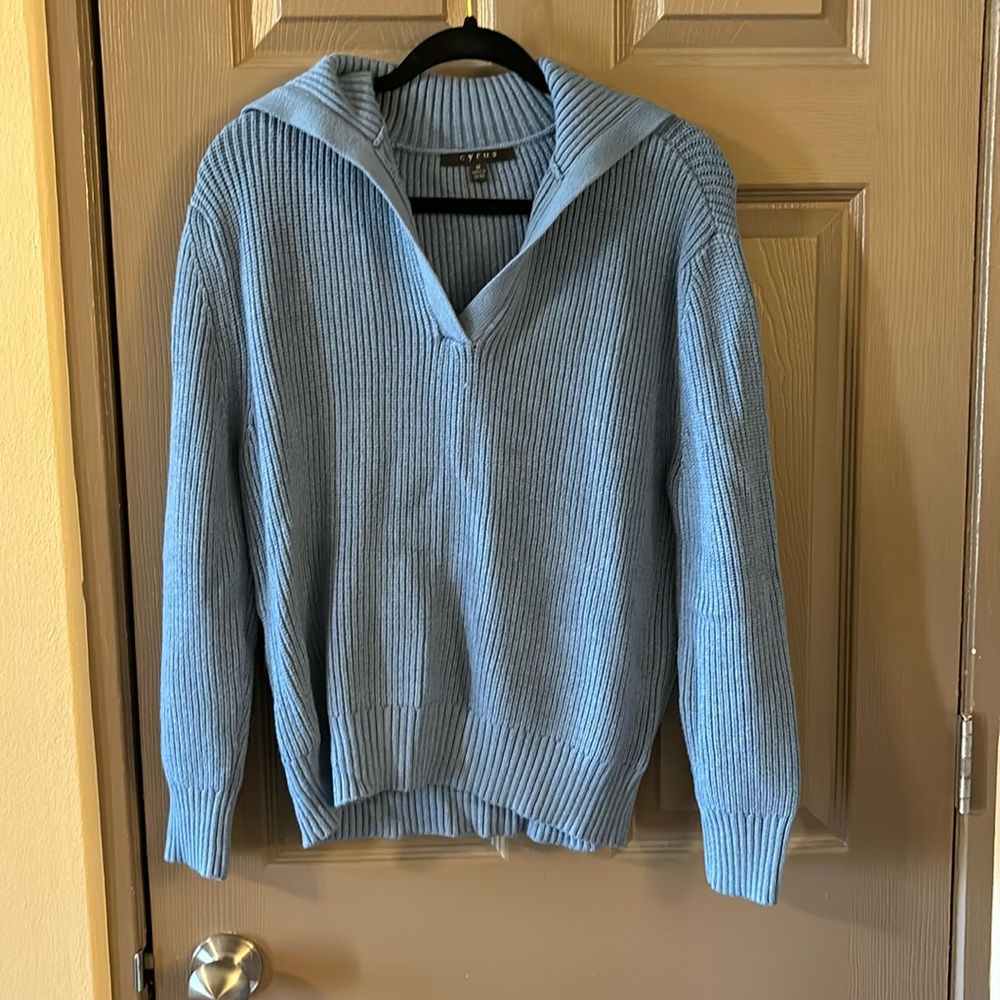Blue v-neck sweater, never worn!